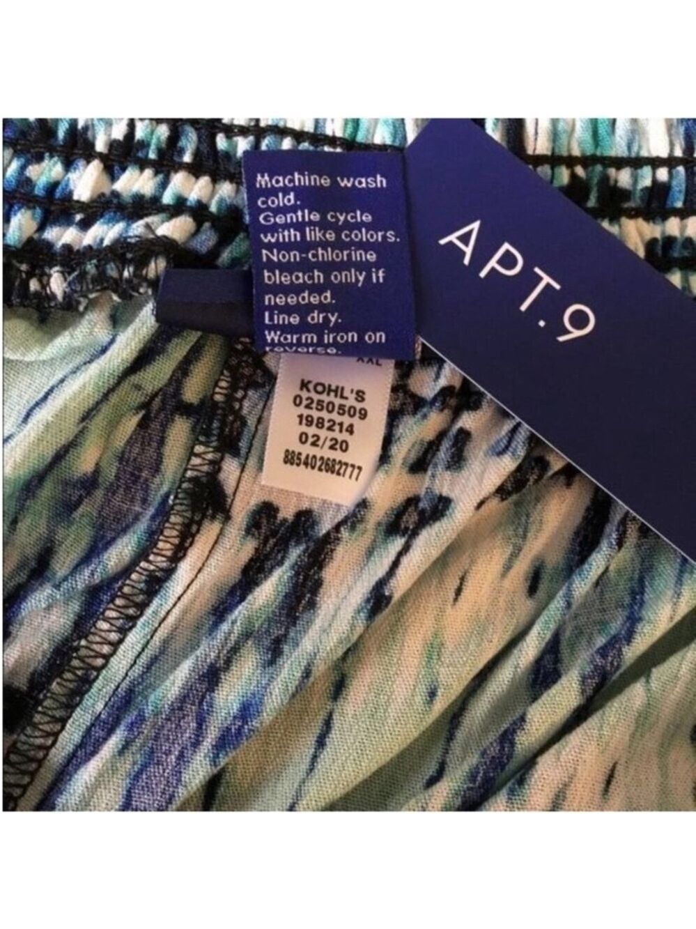 Apt 9 pull on rayon shorts Woman’s size XXL blue green black white - Picture 6 of 11